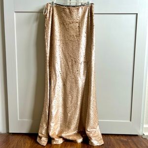 Long gold sequined skirt